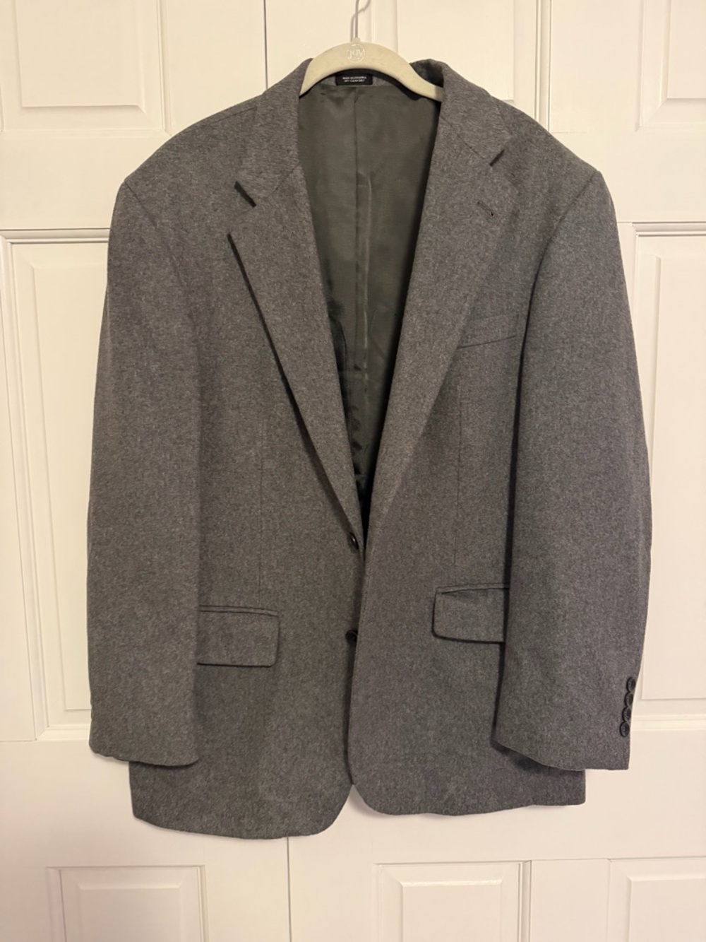 Oscar de la Renta Wool Cashmere Blazer Men's 42R Gray Sport Coat Tailored Jacket